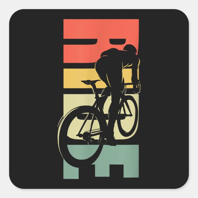 Fahrradfahren Quadratischer Aufkleber (Vorderseite)