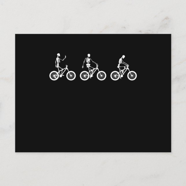 Fahrradfahren Skelette Radfahren für Biker Postkarte (Vorderseite)