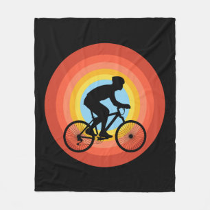 FAHRRADFAHREN SONNENUNTERGANG VINTAGE FLEECEDECKE