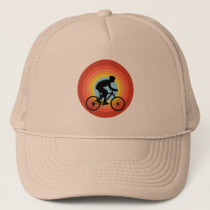 FAHRRADFAHREN SONNENUNTERGANG VINTAGE  TRUCKERKAPPE