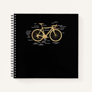 Fahrradfahrer Anatomie Straßenradteile Fahrradfah Notizbuch
