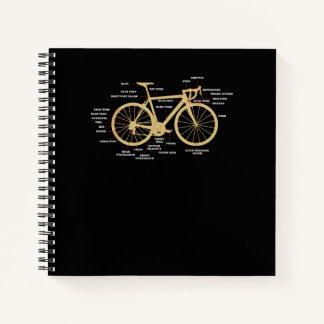 Fahrradfahrer Anatomie Straßenradteile Fahrradfahr Notizbuch