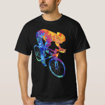Fahrradfahrer Aquarell Farbige | Dynamische Fahrra