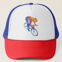Fahrradfahrer Aquarell Farbige | Dynamische Fahrra