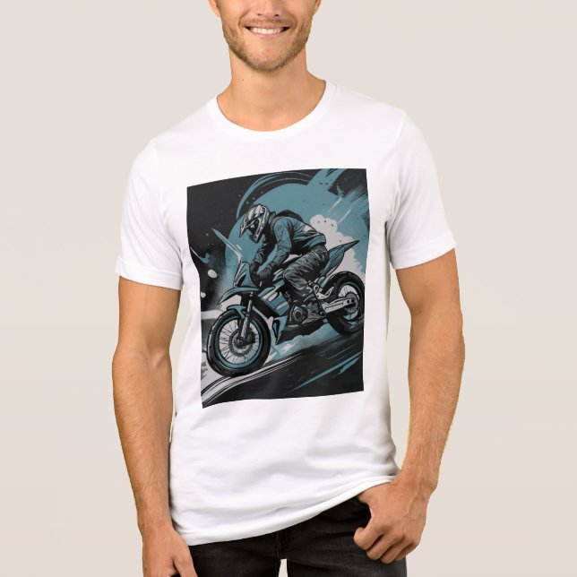 Fahrradfahrer außerhalb der Straße Tri-Blend Shirt (Vorderseite)