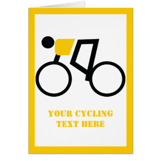 Fahrradfahrer fahren mit der vertikalen Grußkarte
