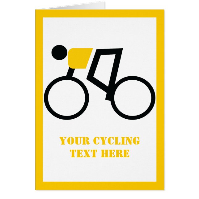 Fahrradfahrer fahren mit der vertikalen Grußkarte (Vorne)