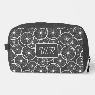 Fahrradfahrer Fahrrad-Radmuster-Monogramm Waschbeutel