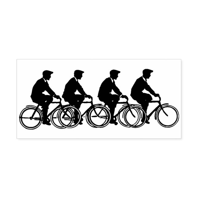 Fahrradfahrer Gummistempel (Prägung)