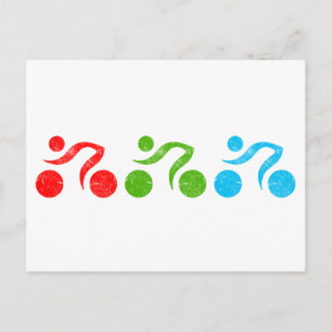 Fahrradfahrer in Aktion Postkarte