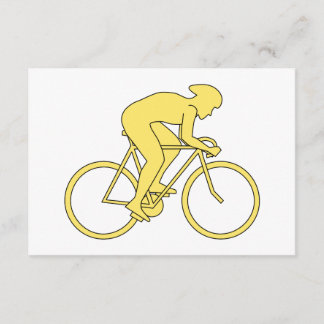 Fahrradfahrer in Gelb. RSVP Karte
