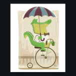 Fahrradfahrer in Paris Poster<br><div class="desc">Eine lustige Illustration eines Alligators,  der ein Fahrrad in Paris fährt.</div>
