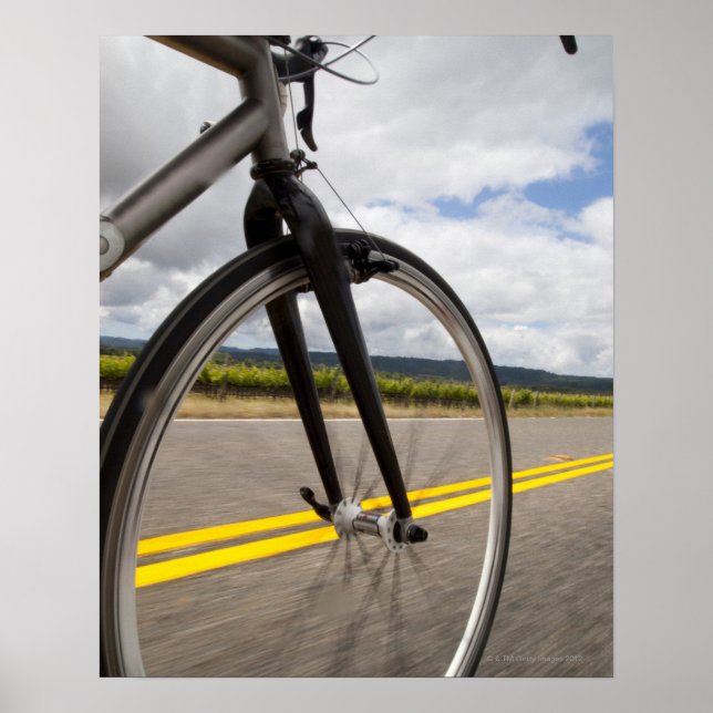 Fahrradfahrer mit hoher Geschwindigkeit, POV Poster (Vorne)