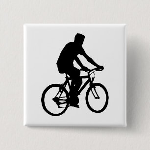 Fahrradfahrer-Silhouette Button