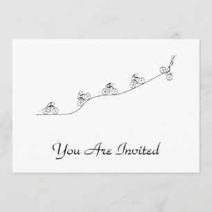 Fahrradfahrer über den Hügel Einladung