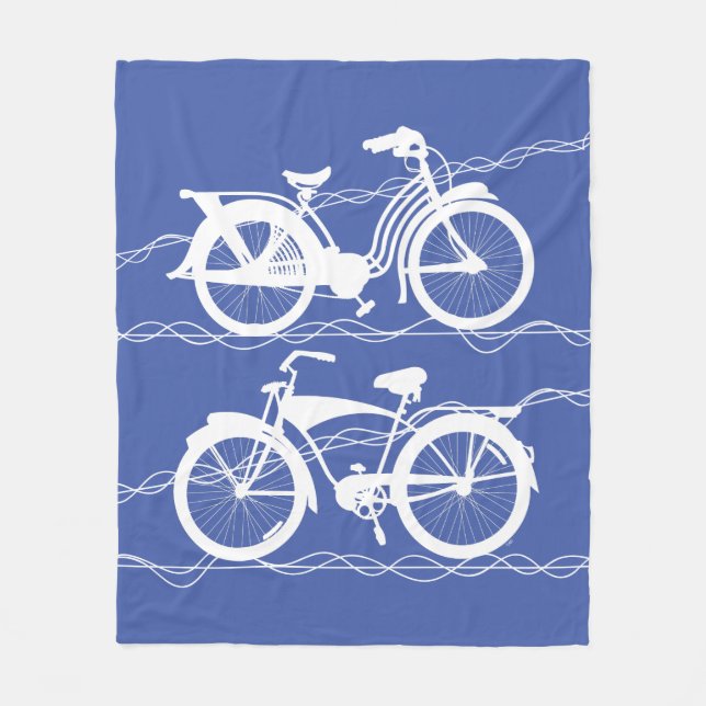 Fahrradfahrer White Fleece Blanket (Vorderseite)