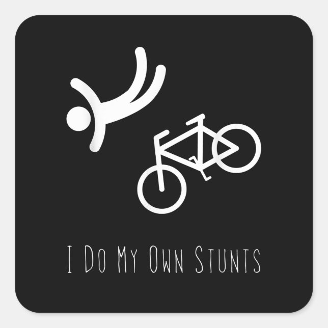 Fahrradfreund - ich mache mein eigenes Stunts-Bmx- Quadratischer Aufkleber (Vorderseite)