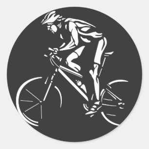 Fahrradklee in umgekehrter Silhouette Runder Aufkleber