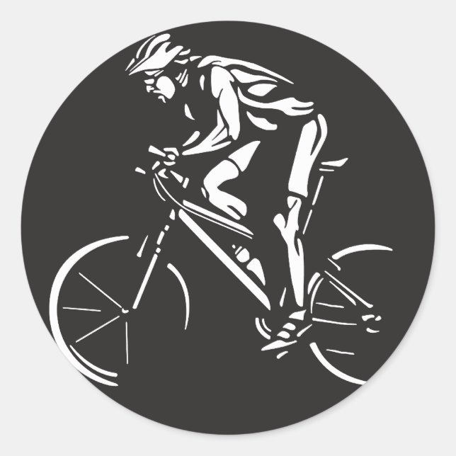 Fahrradklee in umgekehrter Silhouette Runder Aufkleber (Vorderseite)