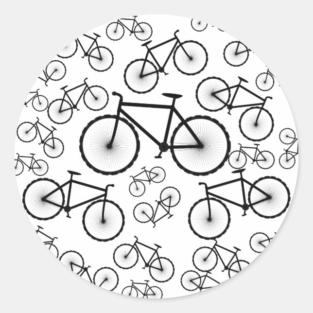 Fahrradkollage Runder Aufkleber (Vorderseite)