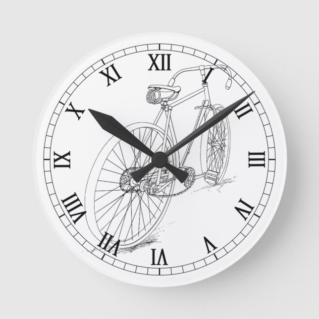 Fahrradkrone Runde Wanduhr (Vorderseite)