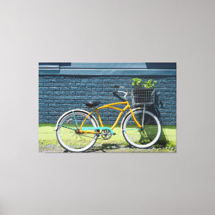 Fahrradleerung an der Wand Leinwanddruck