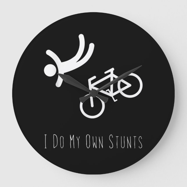 Fahrradliebhaber - ich mache mein eigenes Stunts b Große Wanduhr (Vorderseite)