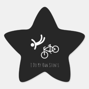Fahrradliebhaber - ich mache mein eigenes Stunts b Stern-Aufkleber
