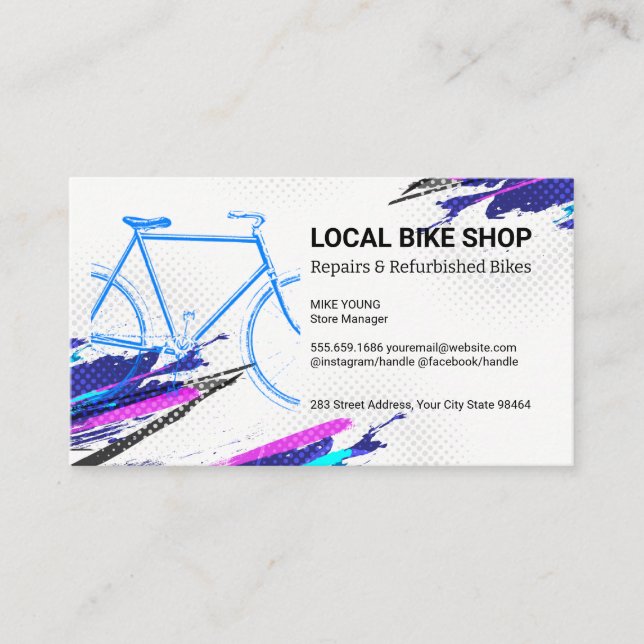 Fahrradlogo | Fahrradteile und -dienstleistungen Terminkarte (Vorderseite)