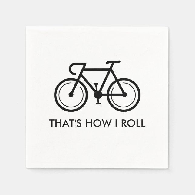 Fahrradlogo Papierservietten mit lustigem Zitat (Vorderseite)