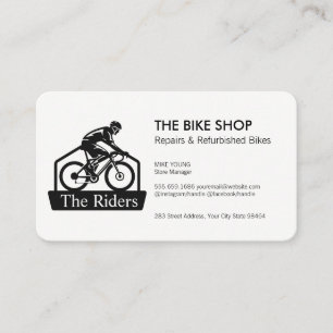 Fahrradlogo Rider Reparaturverkäufer Shop Terminkarte