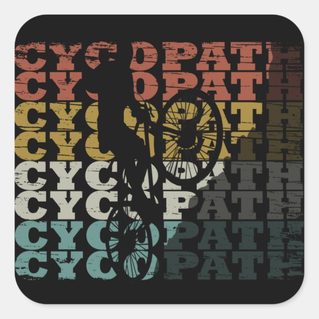 Fahrradlustige Quadratischer Aufkleber (Vorderseite)