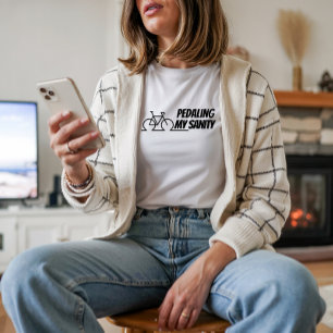 Fahrradmädchen Ironie schwarz weiß Tri-Blend Shirt