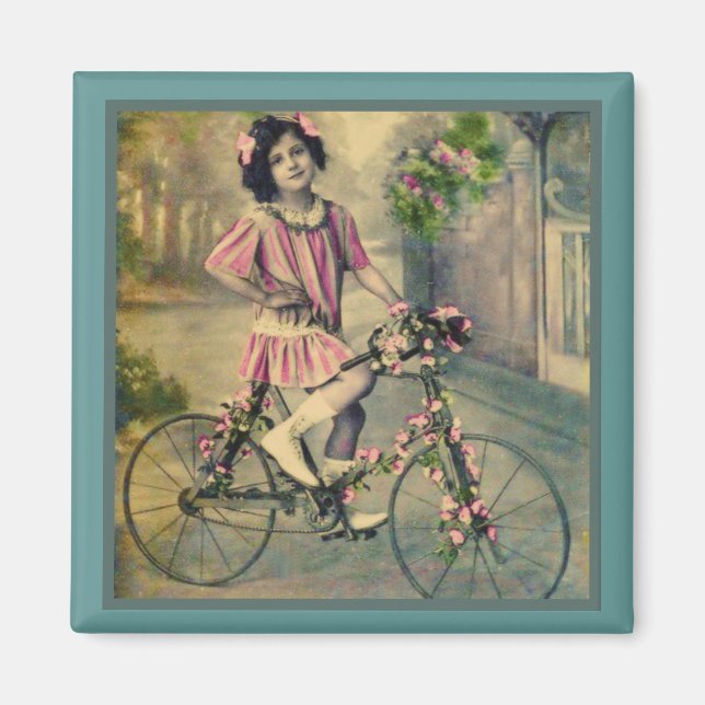 Fahrradmädchen-Magnet Magnet (Vorne)