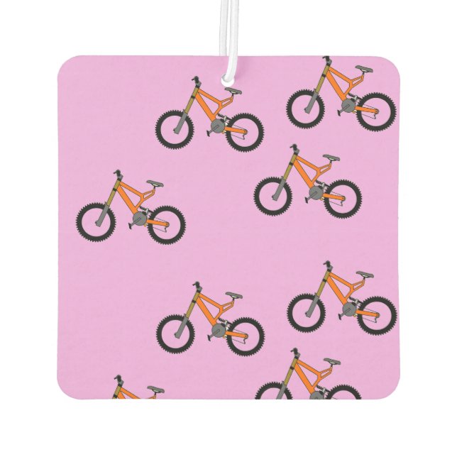 Fahrradmuster auf Rosa Autolufterfrischer (Rückseite)