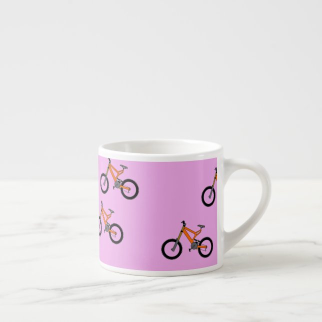 Fahrradmuster auf Rosa Espressotasse (Rechts)