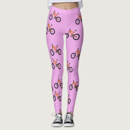 Fahrradmuster auf Rosa Leggings