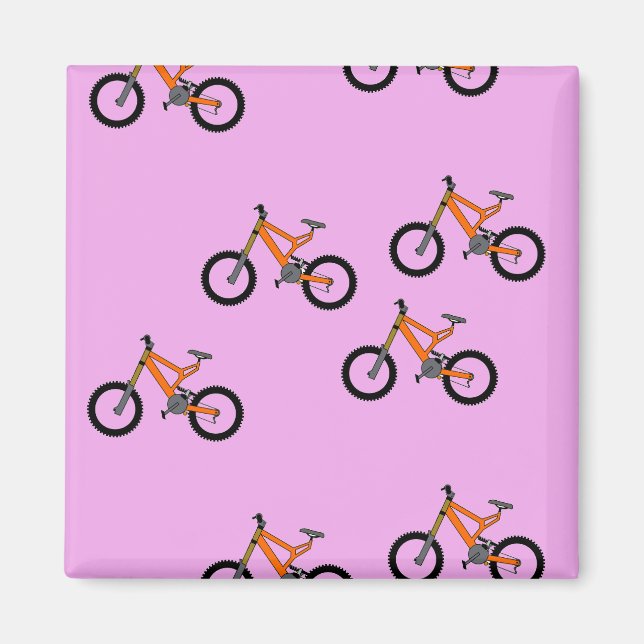 Fahrradmuster auf Rosa Magnet (Vorne)