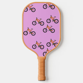 Fahrradmuster auf Rosa Pickleball Schläger