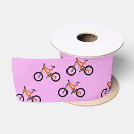 Fahrradmuster auf Rosa Satinband
