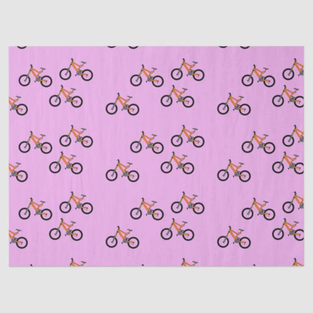 Fahrradmuster auf Rosa Seidenpapier (Vorderseite)