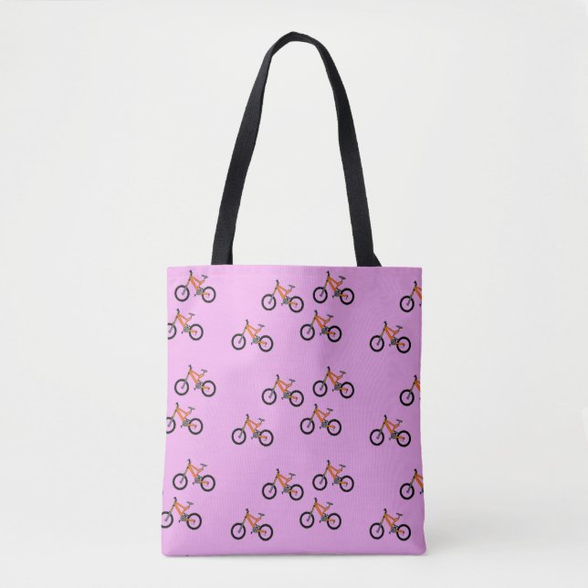 Fahrradmuster auf Rosa Tasche (Vorderseite)