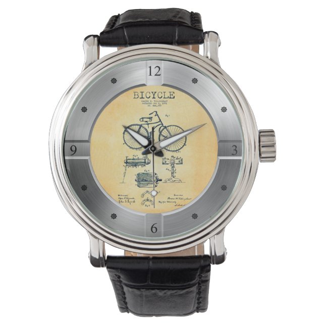 Fahrradpatent 44258 ~ P. W. Tillinghas ~ Armbanduhr (Vorderseite)