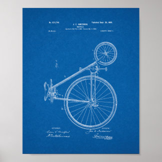 Fahrradpatent - Blueprint Poster