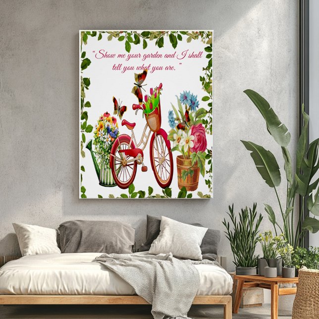 Fahrradplaner Zentralstelle Außenblumen Garten Poster (Bicycle Planters Centerpiece Outdoor Blooms Garden Poster)