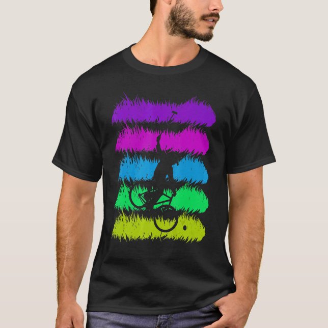 Fahrradpolo spielerische Farben mit Schatten T-Shirt (Vorderseite)