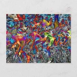 Fahrradrennen Postkarte