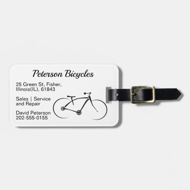 Fahrradreparatur Bike Shop Minimalistisch Gepäckanhänger (Vorderseite horizontal)
