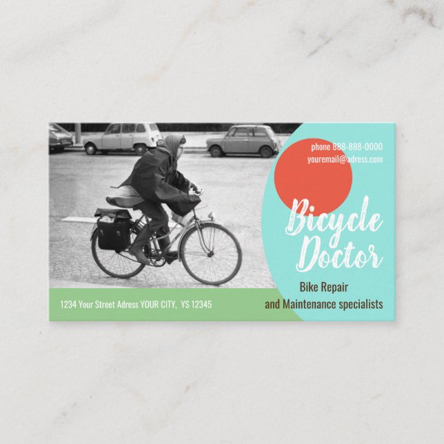 FAHRRADREPARATUR Standard, 3,5" x 2,0" Visitenkart Visitenkarte (Vorderseite)
