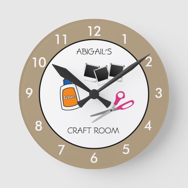 Fahrradsaal Personalisiert beigefarben Rim Round C Runde Wanduhr (Vorderseite)